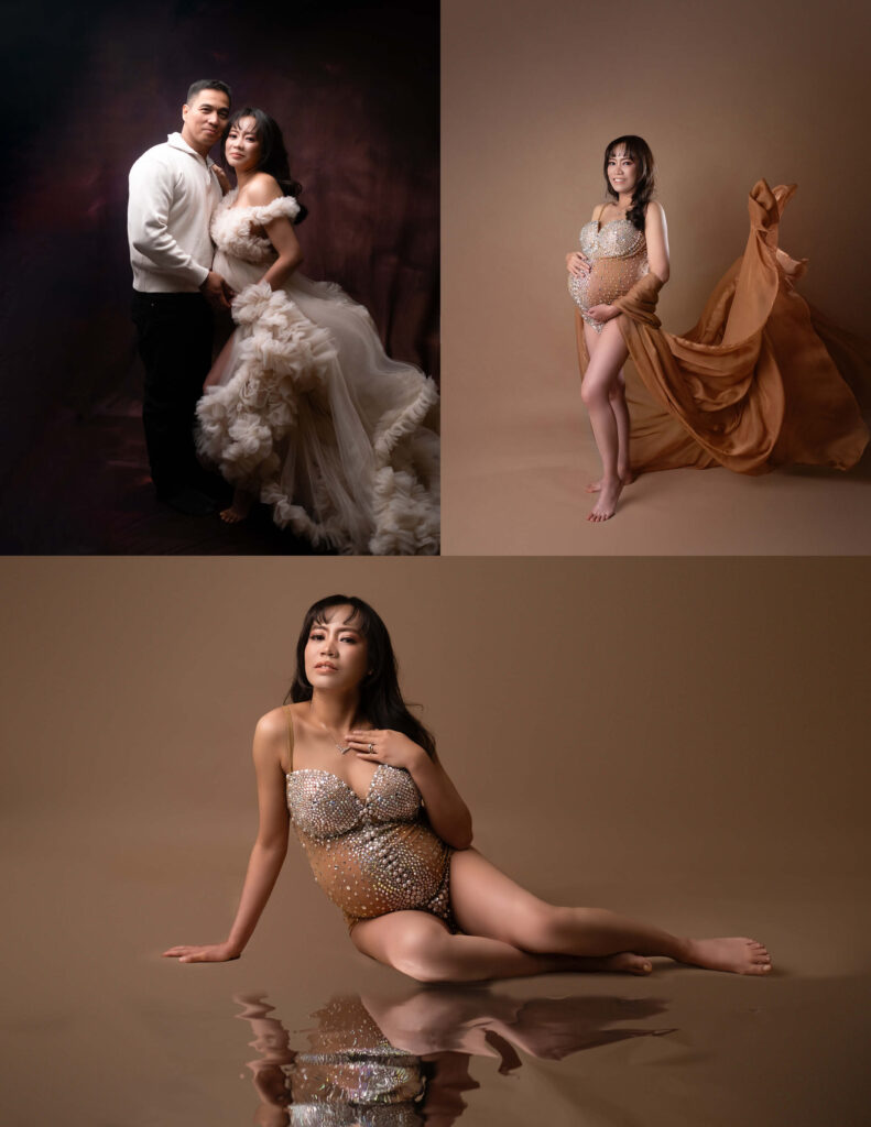 Calgary pregnant picture, couple photos, husband and wife holding pregnant belly for maternity photoshoot