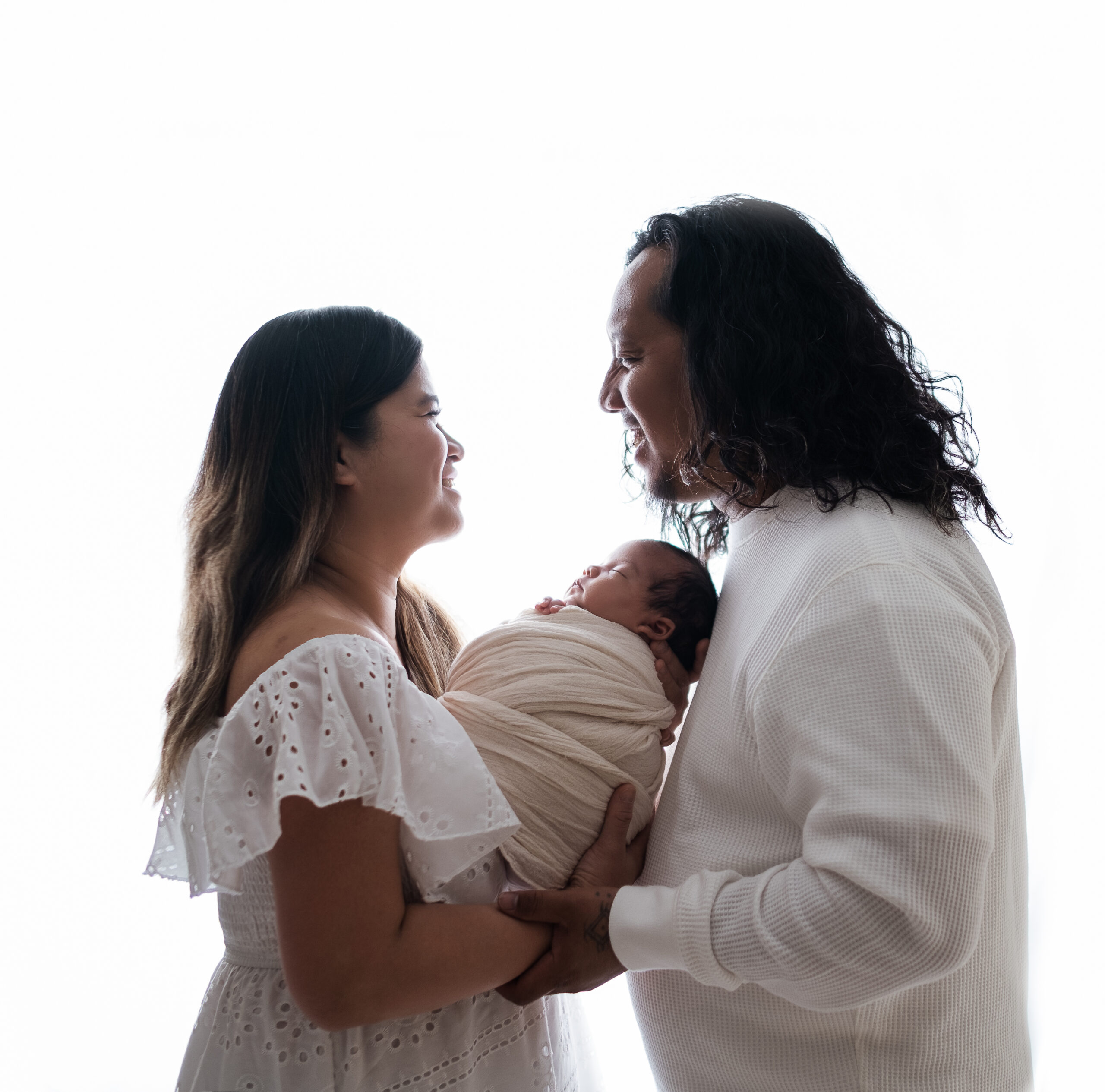 Family photo in a newborn session in Calgary