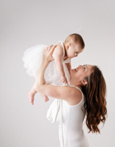Calgary studio family photoshoot, mommy and baby